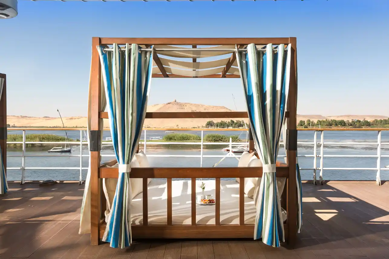 Sun deck of the MY Alyssa Nile Cruise Nile cruise
